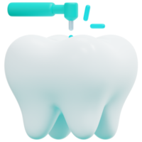 tooth drill 3d render icon illustration png