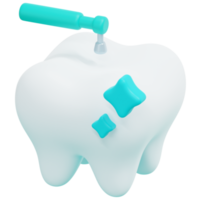 ilustración de icono de renderizado 3d de limpieza dental png