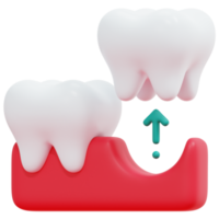 ilustración de icono de renderizado 3d de extracción de dientes png