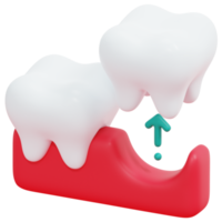 ilustración de icono de renderizado 3d de extracción de dientes png