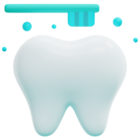 illustration de l'icône de rendu 3d de la brosse à dents png