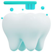 illustration de l'icône de rendu 3d de la brosse à dents png