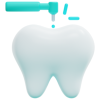 tooth drill 3d render icon illustration png