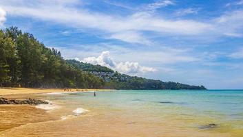 Naithon Beach bay panorama with turquoise clear water Phuket Thailand. photo