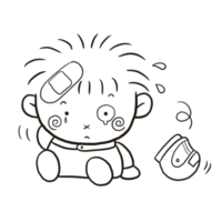 cartoon cute doodle coloring page kawaii anime illustration clipart character chibi drawing manga png