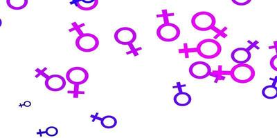 Light Purple vector background with woman symbols.