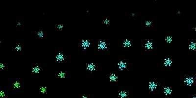 Dark green vector pattern with coronavirus elements.