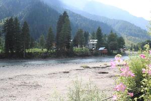 Majestic Natural Beauty of Neelum, Valley, Kashmir. Neelum Valley is famous for its natural beauty, lush green trees and clean water rivers. photo