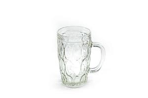 Empty clear old model transparent mug made of glass photo