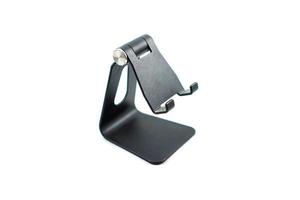 phone holder desk black aluminum metal on white photo