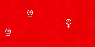 Light Red vector background with woman symbols.