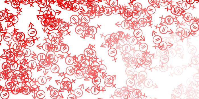 Light Red vector pattern with feminism elements.