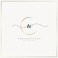 W Initial Letter handwriting logo hand drawn template vector, logo for beauty, cosmetics, wedding, fashion and business vector