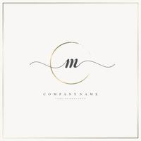 M Initial Letter handwriting logo hand drawn template vector, logo for beauty, cosmetics, wedding, fashion and business vector