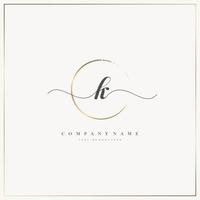 K Initial Letter handwriting logo hand drawn template vector, logo for beauty, cosmetics, wedding, fashion and business vector