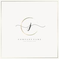 J Initial Letter handwriting logo hand drawn template vector, logo for beauty, cosmetics, wedding, fashion and business vector