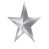 calificación de estrellas 3d icono plata png