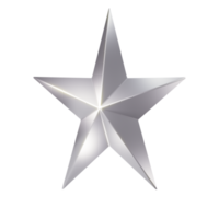 classificação por estrelas ícone 3d prata png