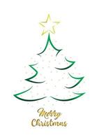 Drawn christmas tree isolated on white background vector illustration