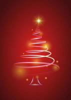 ilustración vectorial del diseño del árbol de navidad aislado sobre fondo rojo vector