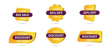 Sales tags templates design. Special offer and discount tags vectors. Super sale discounts. Big Sale banner free vector