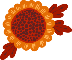 Autumn flower. Isolated illustration. png