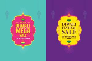 unidad de logotipo de oferta de descuento de mega venta de diwali con elementos del festival de diwali y fondo de color emergente. plantilla, pancarta, diseño de logotipo, icono, póster, unidad, etiqueta, encabezado web, vector, ilustración, etiqueta. vector