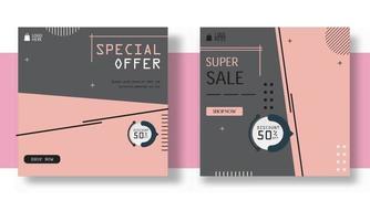 Special offer sale social media template vector