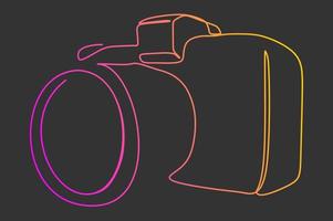 Camera in gradient drawing line drawing. Continuous one line drawing vector illustration