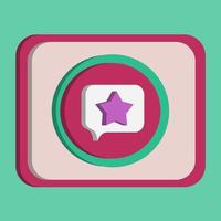 Star button square vector