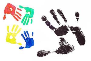 Imprint hands in colors photo