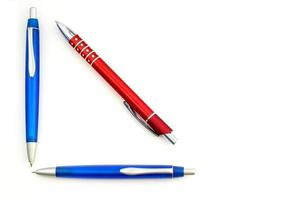 Red and blue pencil photo