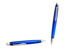 Two blue pens photo