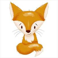 Fox cute cartoon vector