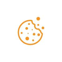 eps10 orange vector browser cookie abstract line art icon isolated on white background. cookie outline symbol in a simple flat trendy modern style for your website design, logo, and mobile application