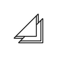 eps10 icono de arte de línea de servilleta plegada de vector negro aislado en fondo blanco. símbolo de contorno de servilleta de papel triangular en un estilo moderno y plano simple para el diseño de su sitio web, logotipo y aplicación móvil