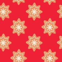 Gingerbread. Festive background with cookies. Vector illustration in flat style
