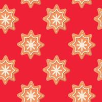 Gingerbread. Festive background with cookies. Vector illustration in flat style