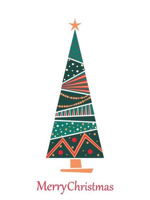 Merry Christmas card. Vector illustration in a minimalistic style.