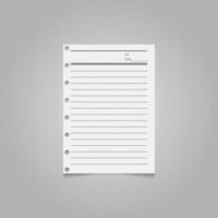 blank sheet of a notebook paper vector