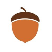 Flat set of acorn vector icon