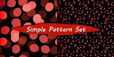 Abstract polka dot seamless vector pattern set red and black