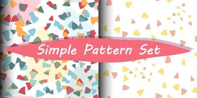 Terrazzo seamless vector pattern set in bright and delicate colours