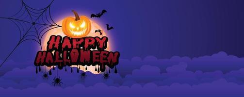 Happy Halloween, Zombie hands and Bats, Holiday lettering for banner, Vector illustration.