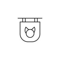 Signboard for shops and stores. Monochrome sign and editable stroke. Suitable for advertisement, books, internet sites, apps. Vector line icon of animal muzzle on signboard