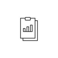 Document, office, contract and agreement concept. Monochrome vector sign drawn in flat style. Vector line icon of progress bar on clipboard