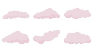 conjunto de nubes de diferentes formas vector