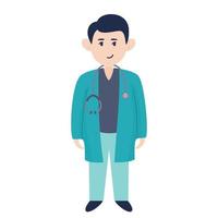 physician in uniform and with stethoscope vector