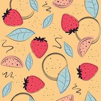 design with strawberry vector