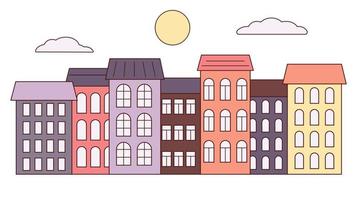 colorful houses facades vector